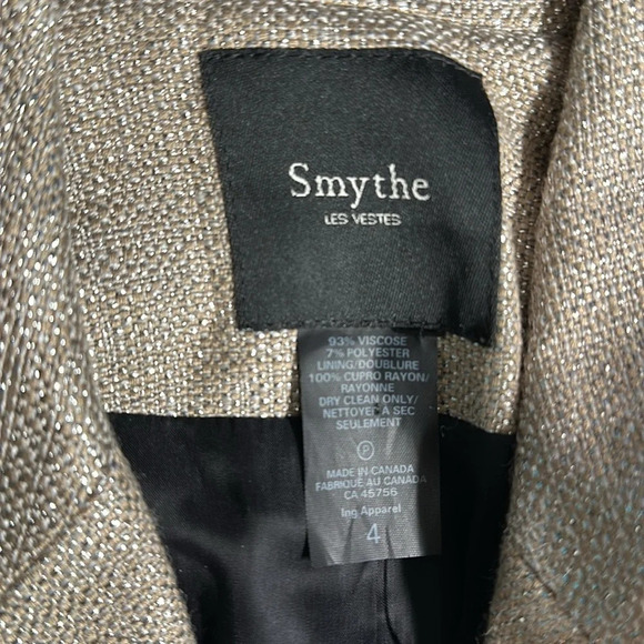 Smythe Gold Metallic Blazer Size 4 - Picture 4 of 5